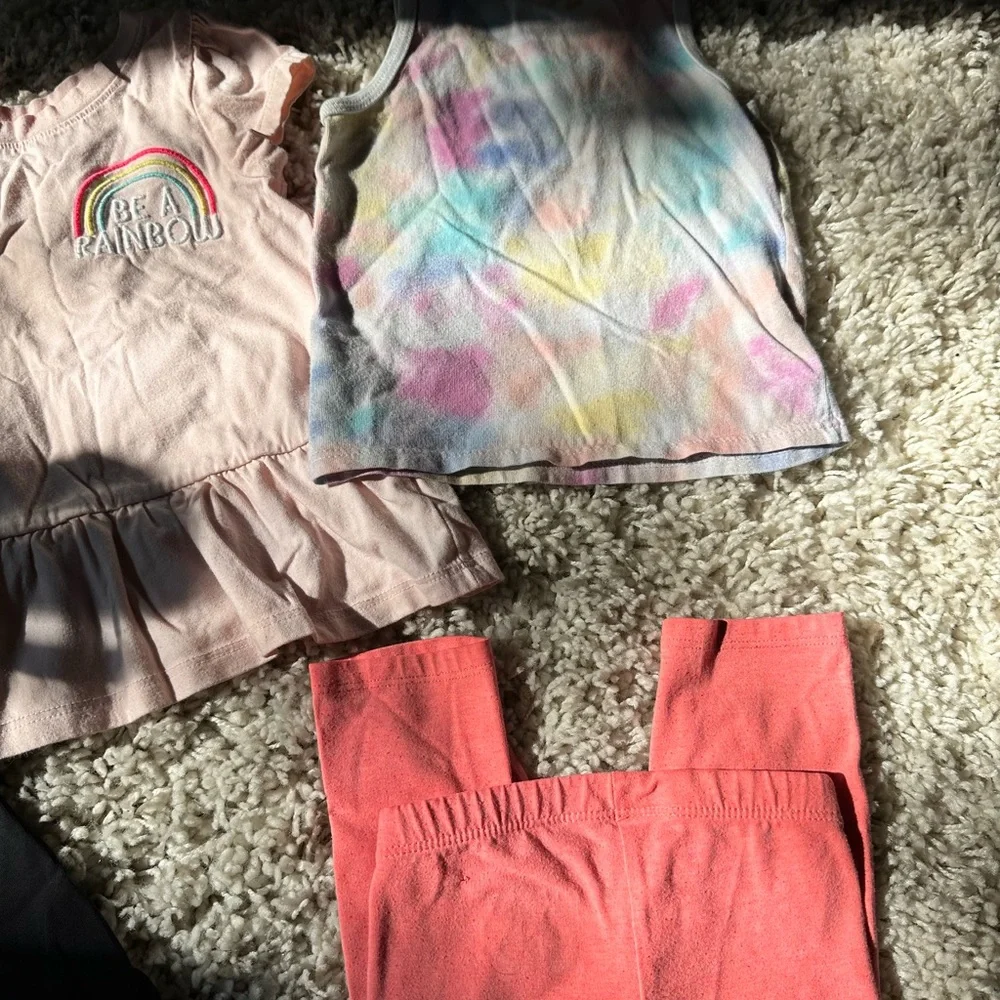 2T girls summer casual cute outfit colorful set girl toddler tops dresse…